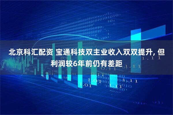 北京科汇配资 宝通科技双主业收入双双提升, 但利润较6年前仍有差距