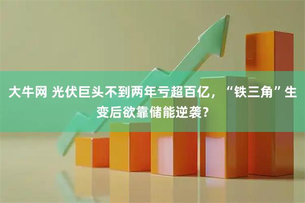 大牛网 光伏巨头不到两年亏超百亿，“铁三角”生变后欲靠储能逆袭？